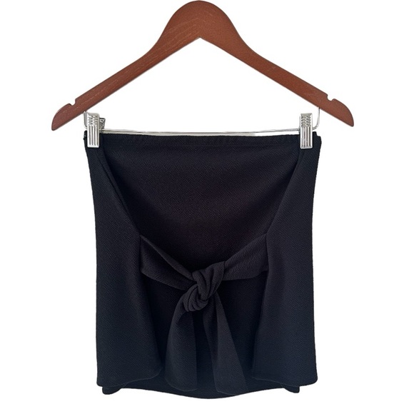 Express Black Strapless Tie Front Top Size Medium - Picture 6 of 6